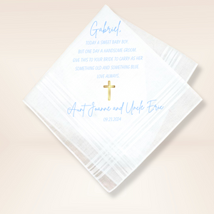 Boys Baptism Handkerchief