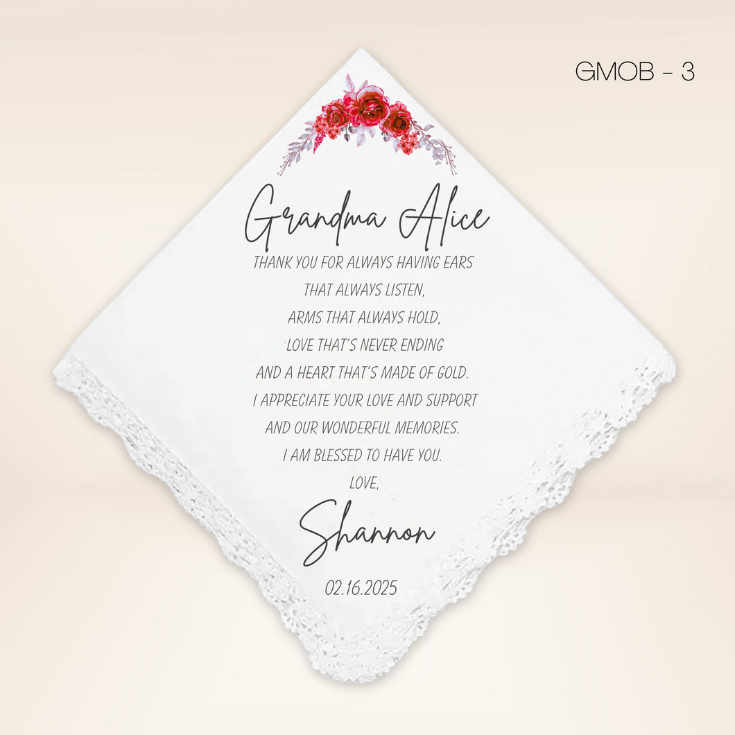 Grandmother of Bride or Groom Handkerchief 3