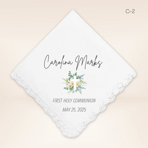 Girls Communion Handkerchief C-2