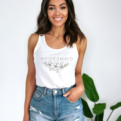 Bridesmaid with Flowers Tank Top