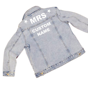 Bold Text Denim Jacket with heart