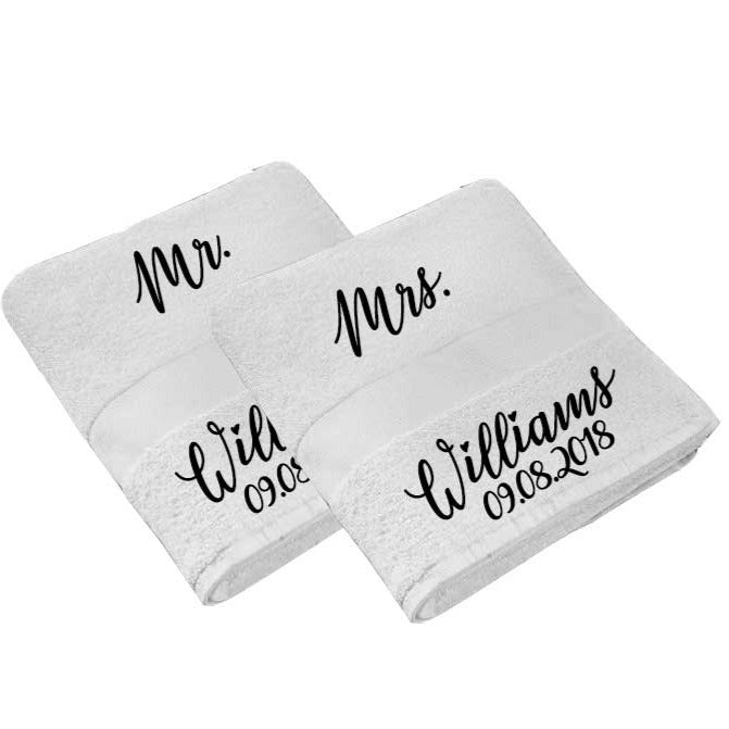 Last Name and Date Towels - SimplyNameIt
