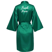 Irish Pride Emerald Satin Robe - St Patrick's Day