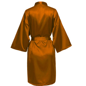 Burnt Orange Satin Robe