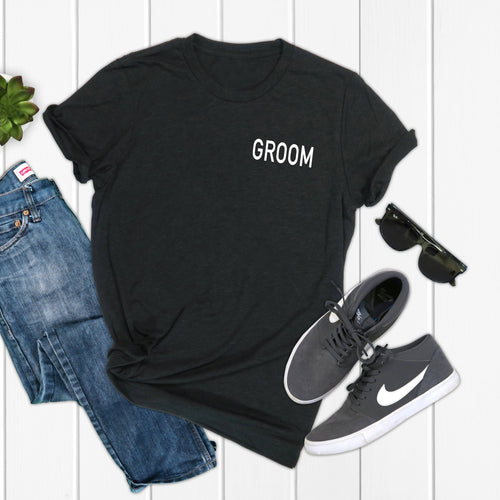 Groom Crew Neck T-Shirt - SimplyNameIt