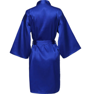 Royal Blue Satin Robe - SimplyNameIt