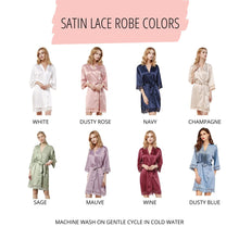 Wine Satin Lace Robe - SimplyNameIt
