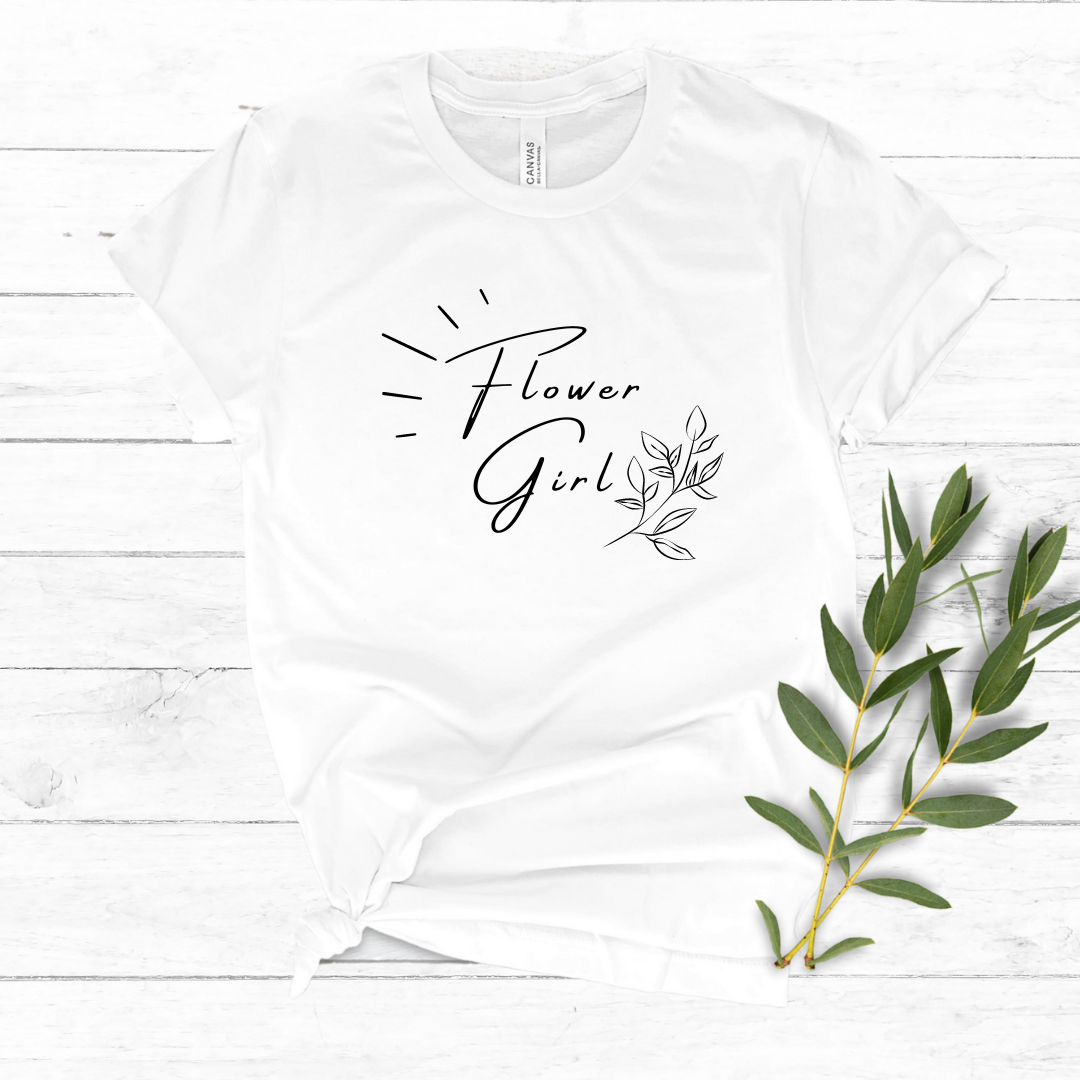 White Flower Girl Graphic Design T shirt Simply Name It SimplyNameIt