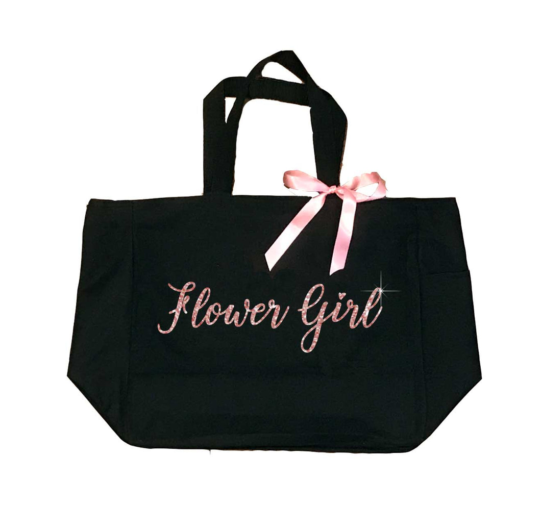 Flower Girl Tote with Glitter - SimplyNameIt