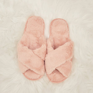 Maid of Honor Fluffy Black Slippers