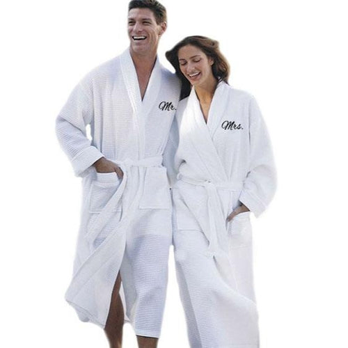 Mr. and Mrs. Waffle Robe Set - SimplyNameIt