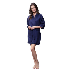 Navy Waffle Robe - SimplyNameIt