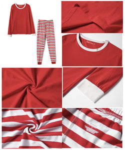 Red or Green Striped Pajamas With Embroidered Name - SimplyNameIt