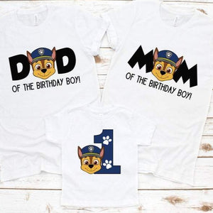 Paw Patrol Chase Family Birthday Shirts - SimplyNameIt