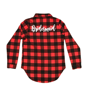 Red Plaid Button Down Shirt Personalized with Vinyl - SimplyNameIt