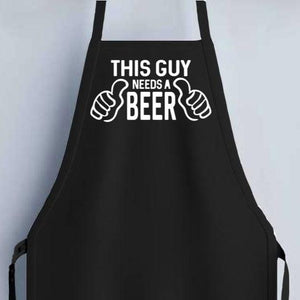 This Guy Needs a Beer Apron - Black - SimplyNameIt